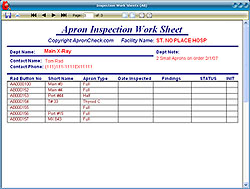 ApronCheck Software Inspection Worksheet